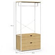 ID MARKET - Dressing penderie 2 tiroirs L. 80 cm DETROIT design industriel bois et métal blanc - vignette