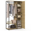 ID MARKET - Dressing penderie étagères avec porte L. 90 cm DETROIT design industriel - vignette