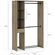 ID MARKET - Dressing double penderie L. 110 cm MIRTY avec étagères + tiroir + rangements à chaussures hêtre et noir - vignette