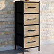 ID MARKET - Meuble d'appoint 4 tiroirs UTAH 30x30x80 cm chiffonnier pour entrée salle de bain design industriel - vignette