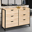 ID MARKET - Commode 6 tiroirs DETROIT 115 cm design industriel - vignette