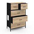 ID MARKET - Chiffonnier 5 tiroirs en tissu UTAH 60 cm commode semainier design industriel - vignette