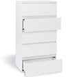 ID MARKET - Chiffonnier 5 tiroirs TOMI 60 cm commode semainier bois blanc - vignette