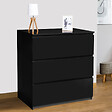 ID MARKET - Commode 3 tiroirs TOMI 78 cm bois noir - vignette