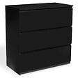 ID MARKET - Commode 3 tiroirs TOMI 78 cm bois noir - vignette