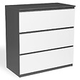 ID MARKET - Commode 3 tiroirs TOMI 78 cm bois gris et blanc - vignette