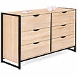 ID MARKET - Commode 6 tiroirs DETROIT XXL 140 cm design industriel - vignette