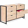 ID MARKET - Commode 6 tiroirs DETROIT XXL 140 cm design industriel - vignette