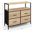 ID MARKET - Commode 4 tiroirs en tissu UTAH 80 cm meuble de rangement design industriel - vignette