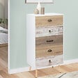 ID MARKET - Chiffonnier 5 tiroirs BAHIA 60x40x110 cm commode semainier design scandinave - vignette