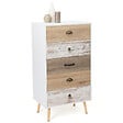 ID MARKET - Chiffonnier 5 tiroirs BAHIA 60x40x110 cm commode semainier design scandinave - vignette