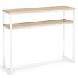 ID MARKET - Console double DETROIT design industriel bois et métal blanc - vignette