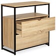 ID MARKET - Commode 2 tiroirs DETROIT 80 cm design industriel avec étagère - vignette