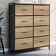 ID MARKET - Commode 8 tiroirs en tissu UTAH 80 cm meuble de rangement design industriel - vignette