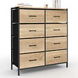 ID MARKET - Commode 8 tiroirs en tissu UTAH 80 cm meuble de rangement design industriel - vignette