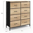 ID MARKET - Commode 8 tiroirs en tissu UTAH 80 cm meuble de rangement design industriel - vignette