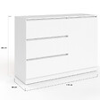 ID MARKET - Commode 3 tiroirs + 1 porte TOMI 110 cm bois blanc - vignette