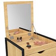 ID MARKET - Chiffonnier 5 tiroirs DETROIT 40x40x125 cm avec miroir meuble d'entrée design industriel - vignette
