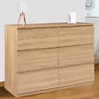 ID MARKET - Commode 6 tiroirs TOMI 110 cm bois façon hêtre - vignette