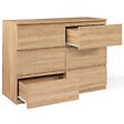 ID MARKET - Commode 6 tiroirs TOMI 110 cm bois façon hêtre - vignette