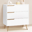 ID MARKET - Commode 3 tiroirs HELSINKI 80 cm scandinave blanc - vignette