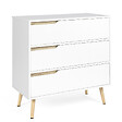 ID MARKET - Commode 3 tiroirs HELSINKI 80 cm scandinave blanc - vignette
