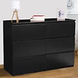 ID MARKET - Commode 6 tiroirs TOMI 110 cm bois noir - vignette