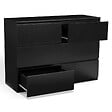 ID MARKET - Commode 6 tiroirs TOMI 110 cm bois noir - vignette