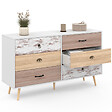 ID MARKET - Commode 6 tiroirs BAHIA XXL 140 cm scandinave - vignette
