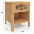 ID MARKET - Lot de 2 tables de chevet EDHEN 1 tiroir avec niche cannage et bois - vignette