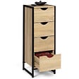 ID MARKET - Meuble d'appoint 4 tiroirs DETROIT 30 cm chiffonnier pour entrée salle de bain design industriel - vignette