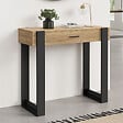 ID MARKET - Console 1 tiroir PHOENIX bois et noir - vignette