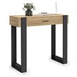 ID MARKET - Console 1 tiroir PHOENIX bois et noir - vignette