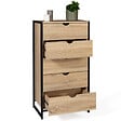 ID MARKET - Chiffonnier 5 tiroirs DETROIT 60 cm commode semainier design industriel - vignette