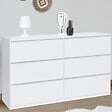 ID MARKET - Commode 6 tiroirs TOMI XXL 140 cm bois blanc - vignette