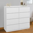 ID MARKET - Commode 8 tiroirs TOMI 110 cm bois blanc - vignette