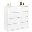 ID MARKET - Commode 8 tiroirs TOMI 110 cm bois blanc - vignette