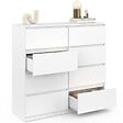 ID MARKET - Commode 8 tiroirs TOMI 110 cm bois blanc - vignette
