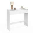 ID MARKET - Console 1 tiroir TOMI bois blanc - vignette