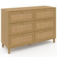 ID MARKET - Commode 6 tiroirs HANAE 115 cm effet naturel cannage - vignette