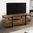 ID MARKET - Meuble TV 140 cm AUSTRIA avec tiroirs bois pieds épingle - vignette