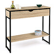 ID MARKET - Console 1 tiroir DETROIT 1 étagère design industriel - vignette