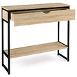 ID MARKET - Console 1 tiroir DETROIT 1 étagère design industriel - vignette