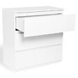 ID MARKET - Commode 3 tiroirs TOMI 78 cm bois blanc - vignette
