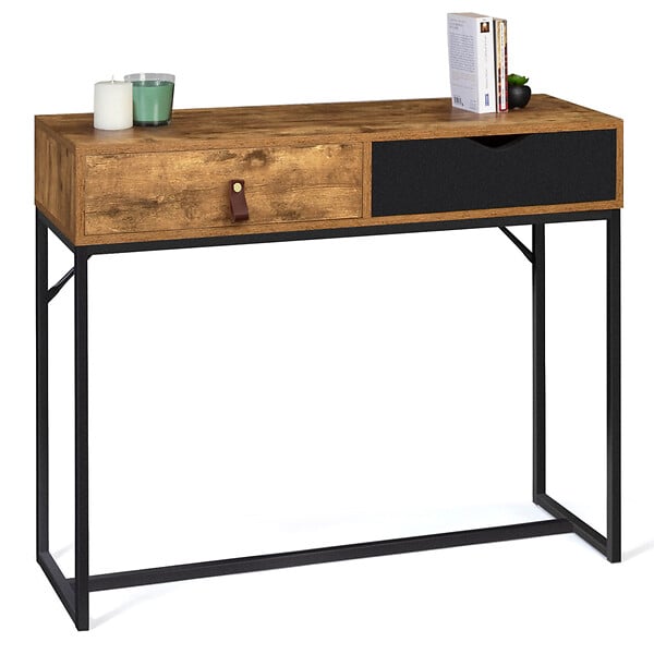 ID MARKET - Console 2 tiroirs CHICAGO design industriel - large