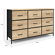 ID MARKET - Commode 9 tiroirs en tissu UTAH 115 cm meuble de rangement design industriel - vignette