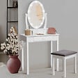 ID MARKET - Coiffeuse BELLA avec miroir LED et tabouret - vignette