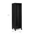 ID MARKET - Range bûches vertical plein acier noir H. 119 CM pour cheminée avec roulettes - vignette