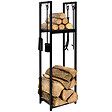 ID MARKET - Range bûches vertical avec accessoires 2 étagères H.112 CM pour cheminée - vignette