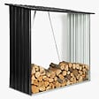 ID MARKET - Abri de stockage 2 m³  gris en acier galvanisé pour bûches - vignette